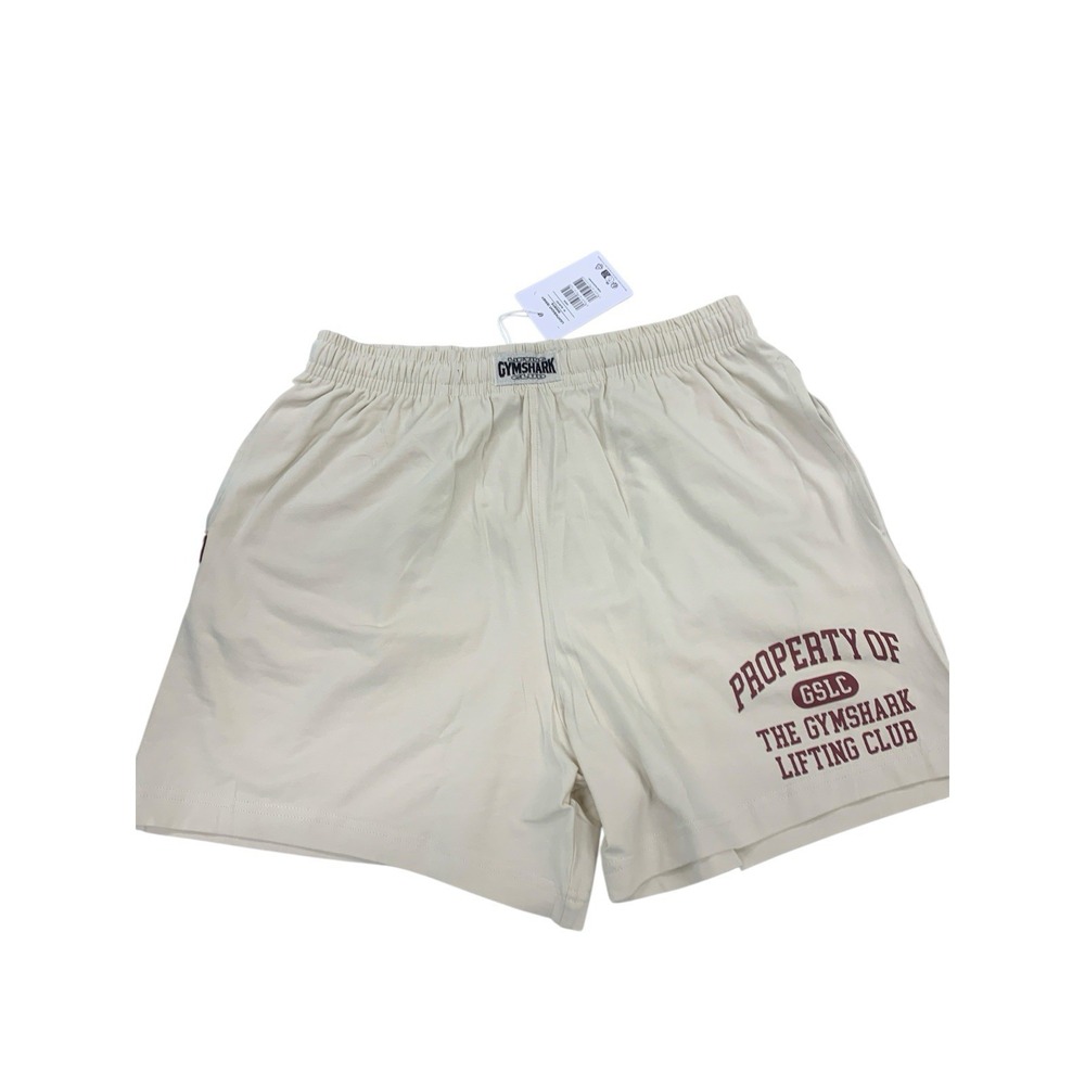 GYMSHARK UNISEX LIGHTWEIGHT LOGO JERSEY SHORTS - WHITE= MEDIUM SLIM FIT
